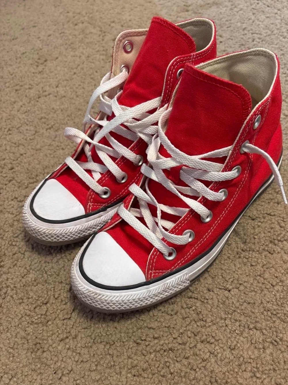 Converse Red Canvas High-Top Sneakers